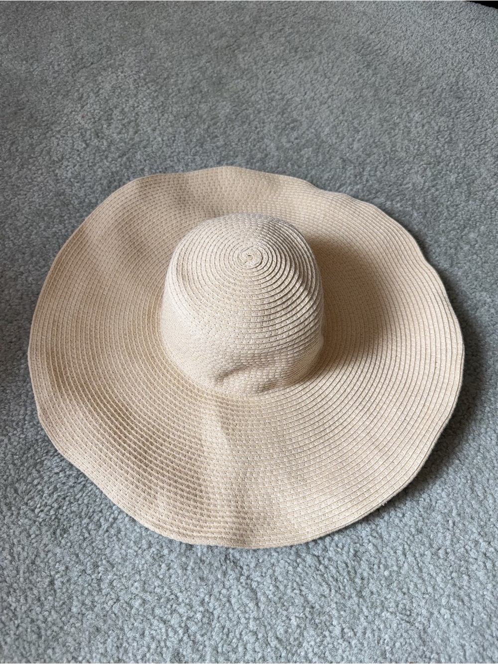 Wide Brim Straw Sun Hat - Neutral Beige